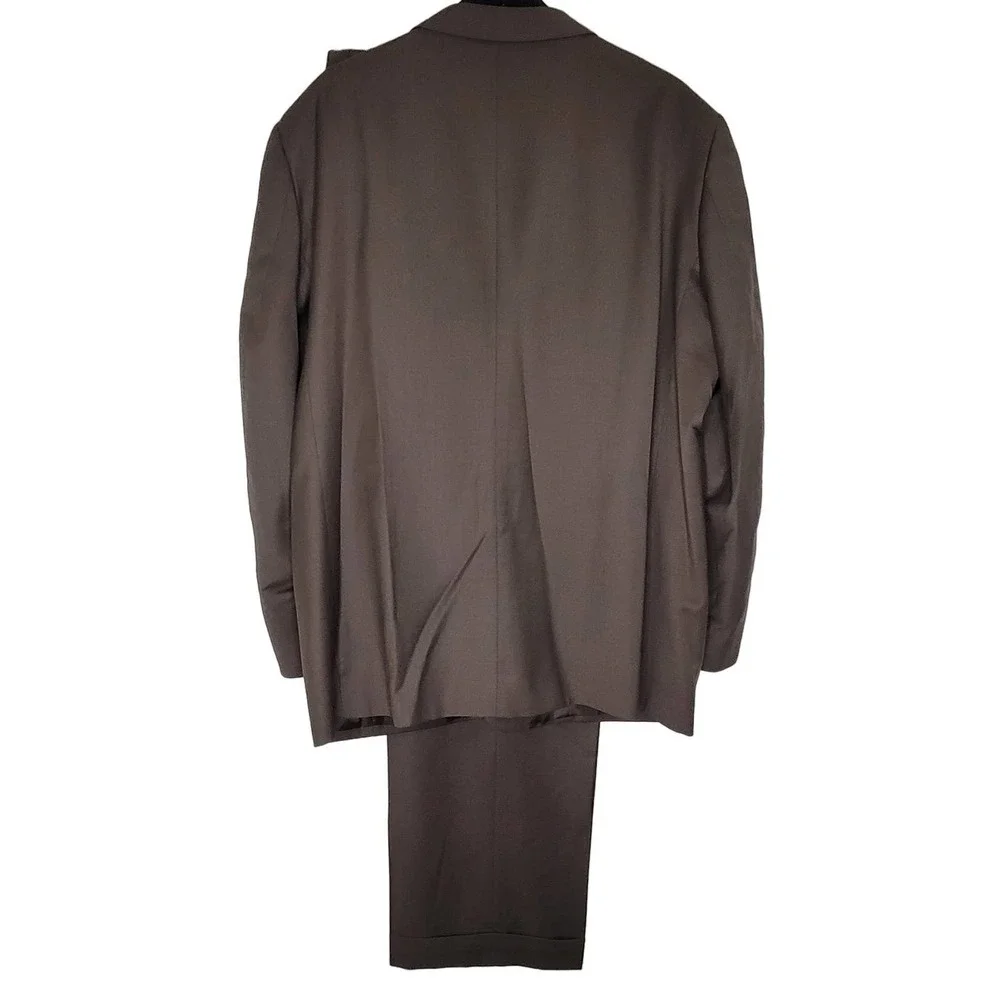 Vittorio St. Angelo Wool Suit 48R Two Piece 4 Button Single Breast Pleat No Vent